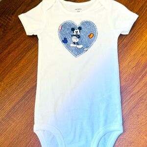 Carter's White Bodysuit with Mickey Mouse